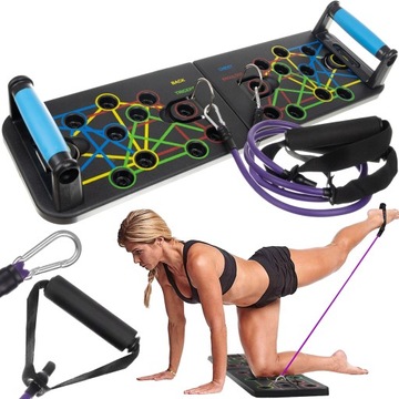 Доска + ручки для отжиманий. Ссылки для упражнений. Многофункциональный тренажер 25 в 1.