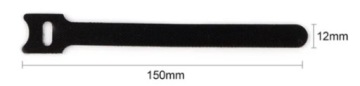 Лента-липучка-органайзер для кабелей 15см x 100 STRONG VELCRO Черный 100шт.