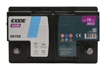 Exide EK720 72AH 760A AGM Start-Stop