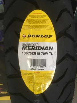 DUNLOP 150/70ZR18 TRAILMAX MERIDIAN 70W TL TYŁ `22