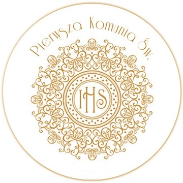 OPŁATEK na tort komunijny IHS 20cm