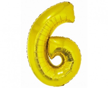 Balon Cyfra 6 Złota - 76 cm