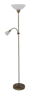 Mosiężna lampa podłogowa z alabastrowymi kloszami
