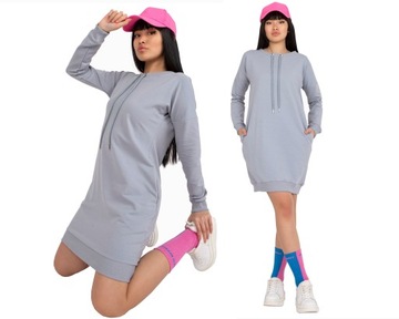 TUNIKA sport COTTON sukienka BLUZA morska zieleń F73 XL