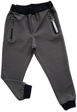 CHŁOPIĘCE spodnie DRESOWE kieszenie na ekspres 146