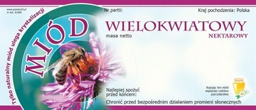 Etykiety na miód wielokwiatowy - wzór E1000