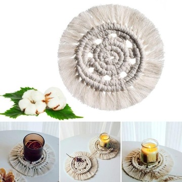 Handwoven Macrame podstawki bawełniane liny plecio