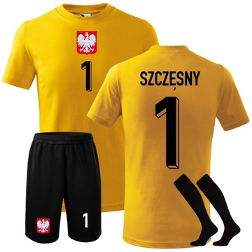 Komplet POLSKA Polski 10 lat nadruk 146 piłkarski strój Szczęsny strój
