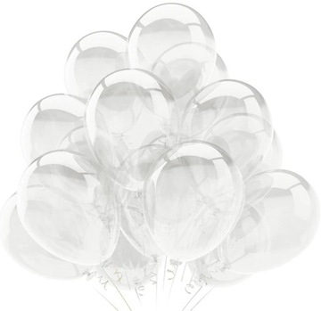 Balony pastelowe PRZEZROCZYSTE Transparentne 1-99 urodziny party 10szt