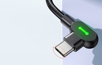 MCDODO УГЛОВОЙ КАБЕЛЬ USB-C ДЛЯ БЫСТРОЙ ЗАРЯДКИ ТЕЛЕФОНА 60 Вт 2 М СВЕТОДИОДНЫЙ