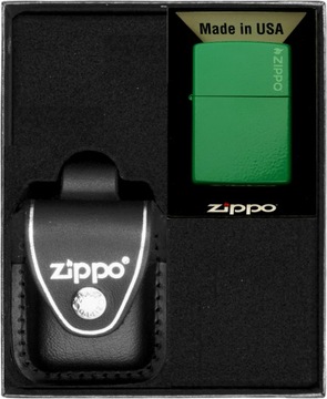 Zestaw ZIPPO Zapalniczka GOLF GREEN MATTE LOGO prezentowy*nr3