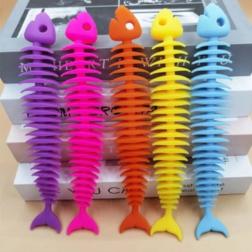 РЫБНЫЙ СКЕЛЕТ РАСТЯЖАЕМАЯ РЕЗОНДА АНТИСТРЕССОВАЯ ИГРУШКА-РЫБА