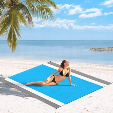 KOC PLAŻOWY MATA KEMPINGOWA NIEBIESKA 210x200cm