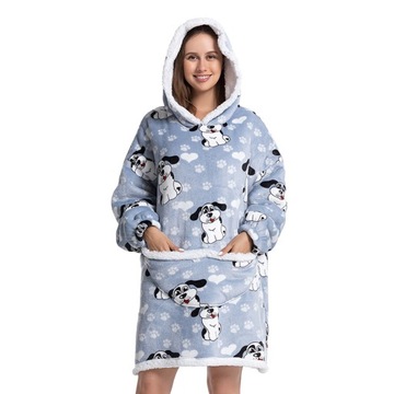 CIEPŁA BLUZA KOC OVERSIZE FUTRZAK GRUBA Piżamy