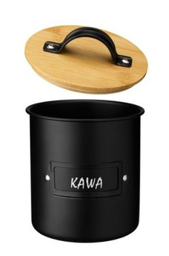 Pojemnik metalowy puszka na kawę BARRI czarna metalowa