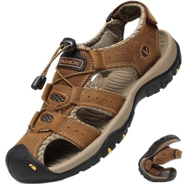 MĘSKIE SANDAŁY TREKKINGOWE SPORTOWE MIĘKKIE ODDYCHAJĄCE WYGODNY BUTY R38-48