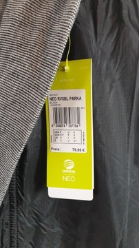 adidas neo PARKA DWUSTRONNA płaszczyk damski S/36