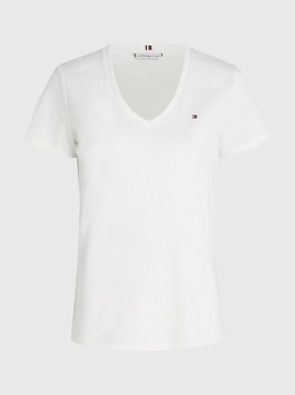 TOMMY HILFIGER KOSZULKA DAMSKA T-SHIRT ECRU r.M