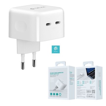 Szybka Podwójna Ładowarka typ C type-C USB-C x 2 PD QC 3.0 35W do iPhone