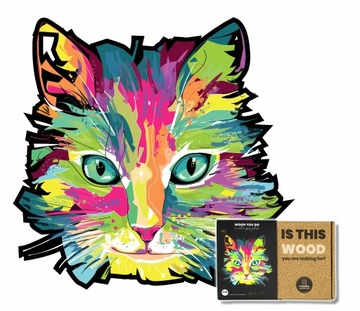 Puzzle z Kotami Drewniane 230 puzzli Układanka Drewniana Trudna Prezent A3