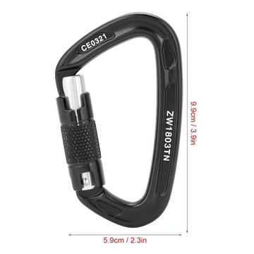 Карабин стальной навинчивающийся 25КН, ЧЕРНЫЙ