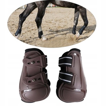 1 пара протекторов сухожилий лошадей, коричневого цвета.
