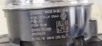 261555538R HALOGEN LEVÝ PŘEDNÍ MLHOVKOVÁ RENAULT CAPTUR I 1 FACELIFT 17-