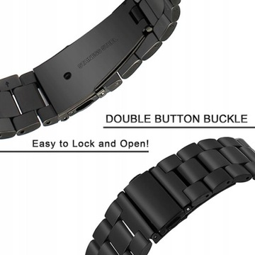 Браслет стальной / УНИВЕРСАЛЬНЫЙ / 22мм / ЧЕРНЫЙ