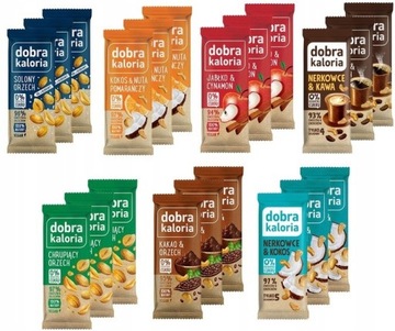 DOBRA KALORIA ZESTAW MIX 7 SMAKÓW BATONY 35g x 21 | OWOCOWY ORZECHOWY KOKOS