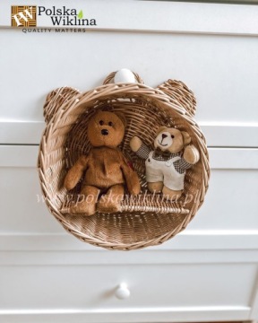 PÓŁKA WIKLINOWA MIŚ ŚCIENNA KOSZYK NATURALNY