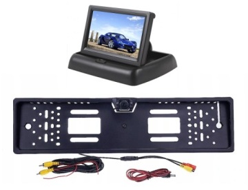 MONITOR 4,3 SKŁ KAMERA 180° W RAMCE REJESTRACYJNEJ