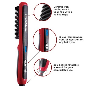 Grzebień do Prostowania Włosów Elektryczny Fryzjerstwo