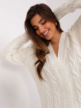 Czarny ROZPINANY sweter Z WEŁNĄ 8016 DEKOLT V one size