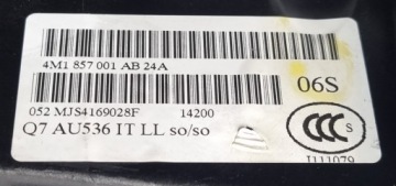 Консольная плата Audi Q7 4M 4M1857001AB 24A