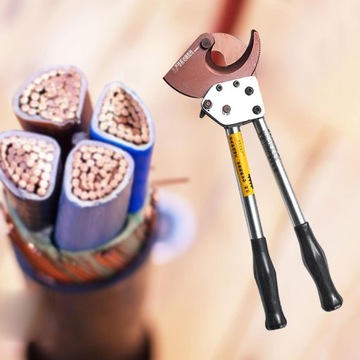 Кабельный резак с храповым механизмом. Нескользящая рукоятка из углеродистой стали.