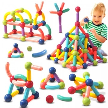 KLOCKI MAGNETYCZNE PATYCZKI Magnetic Sticks 78 elementy