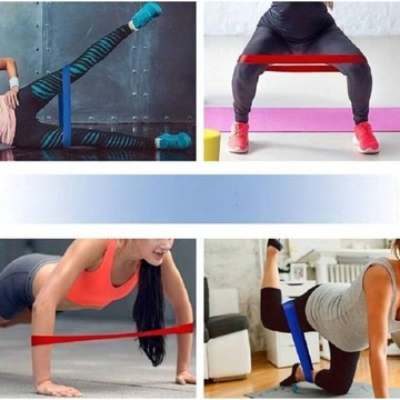 GUMA TAŚMA OPOROWA DO ĆWICZEŃ OPASKA FITNESS Niebieska 4,5kg-9kg