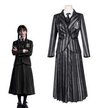 Wednesday Addams cosplay Pełny mundur szkolny