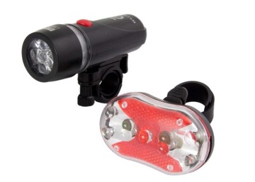 LAMPKA LED ROWEROWA NA PRZÓD I TYŁ ZESTAW ALPHECCA ZESTAW