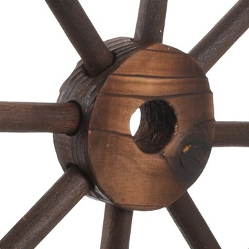 Ручная тележка с украшениями на колеса из массива дерева