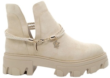 БОТИНКИ ЗАМШЕВЫЕ ЖЕНСКИЕ, БЕЖЕВЫЕ, НЕ РАБОЧИЕ Размер: 40