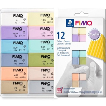 Staedtler Fimo MASA PLASTYCZNA 12 kolorów PASTEL