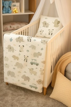 POŚCIEL 100x135 DO ŁÓŻECZKA DZIECIĘCA NIEMOWLĘCA 2 ELEMENTY BAWEŁNA 100%