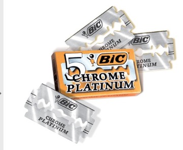 ЛЕЗВИЯ ДЛЯ BIC, ХРОМ ПЛАТИНИЕВЫЙ, 100 шт.