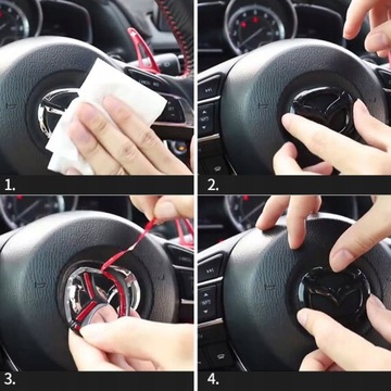 Наклейка на руль автомобиля Mazda - Серебристая