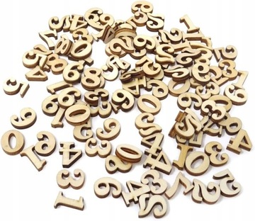 Cyferki ze sklejki Drewniane DO DECOUPAGE 3cm 1szt CYFRY ALFABET LICZBY