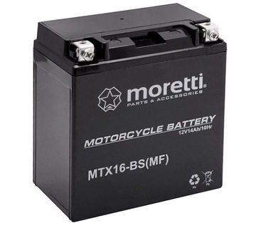 Bezobsługowy akumulator motocyklowy 16Ah YTX16-BS