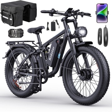 Rower elektryczny 2000 W 23 Ah 48 KM/H Podwójny silnikowy hamulec olejowy 26”*4,0” eMTB z grubymi oponami