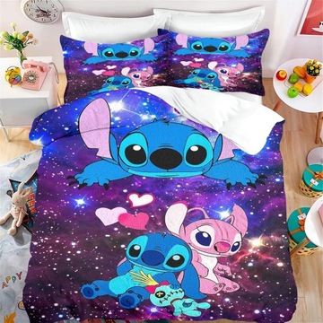 POŚCIEL 160x200 2xPOSZEWKI 70x80 KOMPLET 3D Disney Stitch WZORY