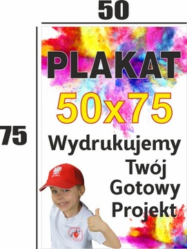 Plakat papier Twój projekt 50x75cm
